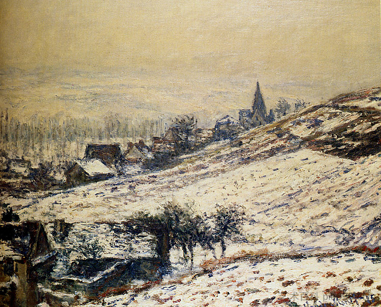 吉维尼的冬天 Winter at Giverny (1885),克劳德·莫奈
