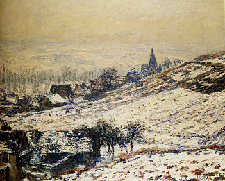 吉维尼的冬天 Winter at Giverny (1885)，克劳德·莫奈