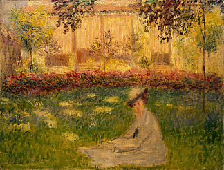 花园里的女人 Woman in a Garden (1876)，克劳德·莫奈
