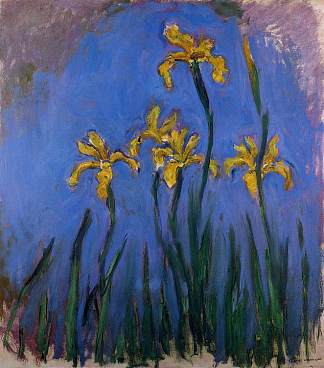 黄色的虹膜 Yellow Irises (1914 – 1917)，克劳德·莫奈