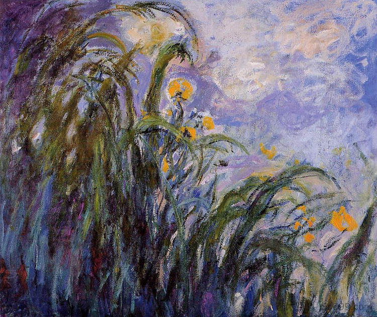 黄色的虹膜 Yellow Irises (1914 - 1917)，克劳德·莫奈