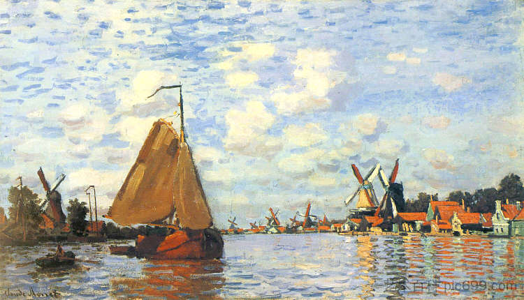 赞丹的赞安 Zaan at Zaandam (1871)，克劳德·莫奈