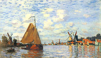 赞丹的赞安 Zaan at Zaandam (1871)，克劳德·莫奈