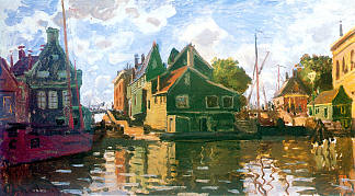 赞丹， 运河 Zaandam, Canal (1871)，克劳德·莫奈