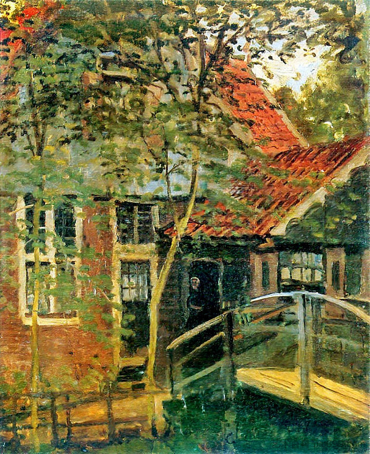 赞丹，小桥 Zaandam, Little Bridge (1871)，克劳德·莫奈