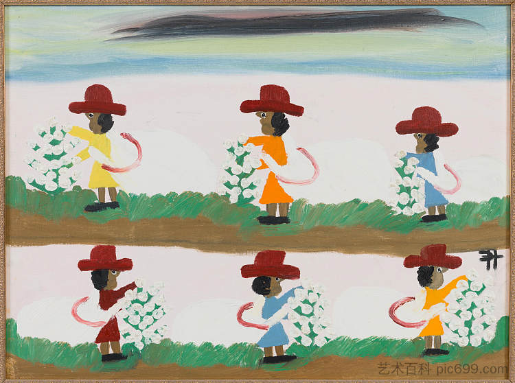 采摘棉花 Picking Cotton (c.1969; Natchitoches / Natchitoches,United States  )，克莱门汀·亨特