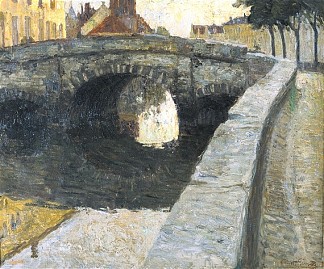 布鲁日奥古斯丁嫩布鲁格酒店的景色 Zicht Aan de Augustijnenbrug te Brugge (1907)，康斯坦特·培梅克