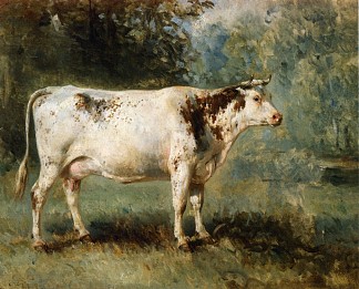 风景中的一头牛 A Cow in a Landscape，康斯坦·特罗荣