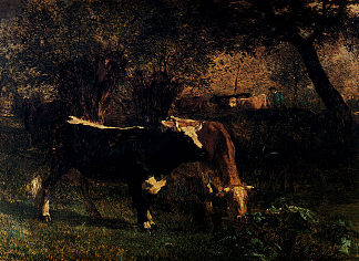 浇水的奶牛 Cows at the Watering (1855)，康斯坦·特罗荣