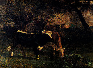 浇水的奶牛 Cows at the Watering (1855)，康斯坦·特罗荣