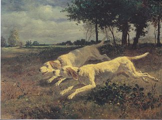 遛狗 Running dogs (1853)，康斯坦·特罗荣