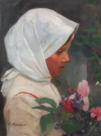 带花的女孩 Girl With Flowers，康斯坦丁阿塔奇诺