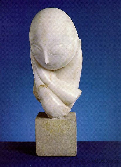 一个年轻女孩的躯干 Torso of a Young Girl (1922)，康斯坦丁·布朗库西