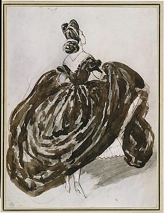 从后面看巴黎人 Parisienne Seen from the Back (1855)，康斯坦丁·盖斯
