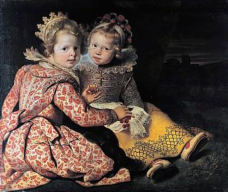 马格达莱纳和扬-浸信会德沃斯，画家的孩子 Magdalena and Jan-Baptist de Vos, Children of the Painter (c.1622)，科内利斯·德·沃斯