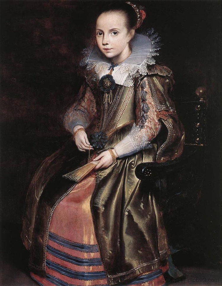 伊丽莎白(或科内莉亚)维克曼斯年轻时 Elisabeth (or Cornelia) Vekemans as a Young Girl (1625),科内利斯·德·沃斯