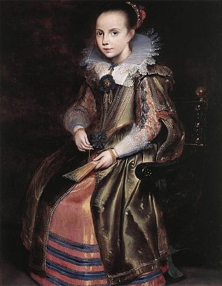 伊丽莎白（或科内莉亚）维克曼斯年轻时 Elisabeth (or Cornelia) Vekemans as a Young Girl (1625)，科内利斯·德·沃斯