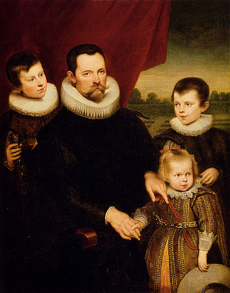 一个贵族和三个孩子的肖像 Portrait of a Nobleman and Three Children，科内利斯·德·沃斯