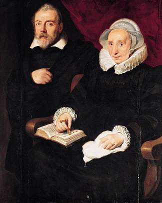 伊丽莎白·梅尔滕斯和她已故丈夫的肖像 Portrait of Elisabeth Mertens and her Late Husband (1630)，科内利斯·德·沃斯