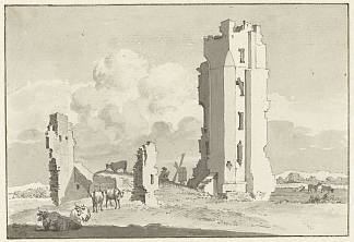 哈勒姆附近的蒂克利夫之家的废墟 Ruïne Van Het Huis Te Kleef Bij Haarlem (1795)，科内利斯范诺德