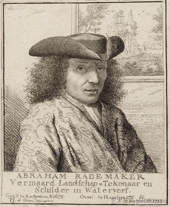 亚伯拉罕·拉德梅克的肖像 Portrait of Abraham Rademaker (1755)，科内利斯范诺德