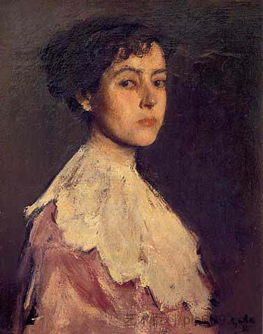 一个女人的肖像（埃琳娜·哈斯克） Portrait of a Woman (Elena Hascke)，克尔纳琉·巴巴