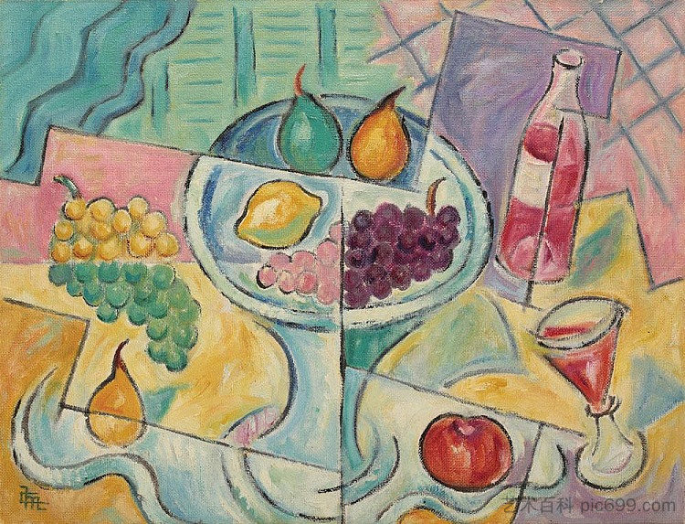 静物与水果盘 Still Life With Fruit Bowl，卡米利乌米切列斯库