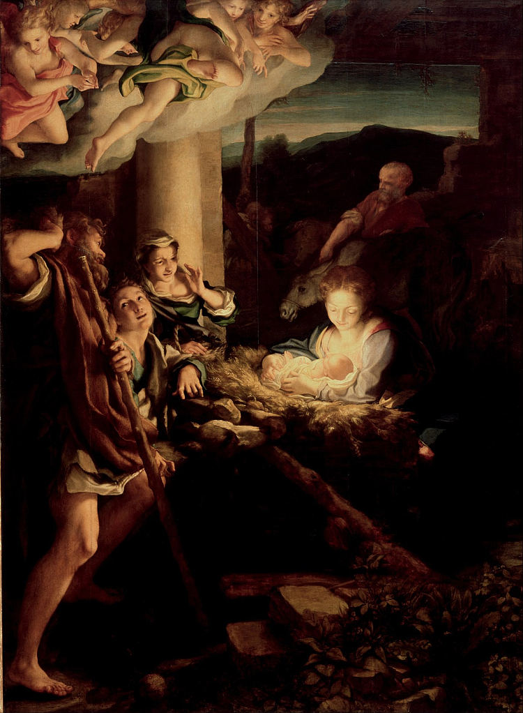 牧羊人的崇拜（圣夜） Adoration of the Shepherds (The Holy Night) (1522 - 1530)，科雷吉欧