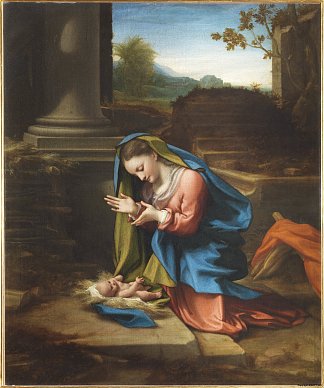 对孩子的崇拜 Adoration of the Child (1518 – 1520)，科雷吉欧