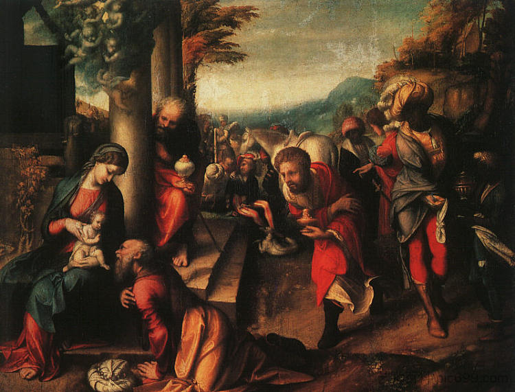 贤士的崇拜 The Adoration of the Magi (1516 - 1518)，科雷吉欧