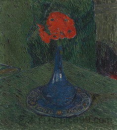 蓝色花瓶里的罂粟花 Poppy in Blue Vase (1908)，库诺·阿米耶