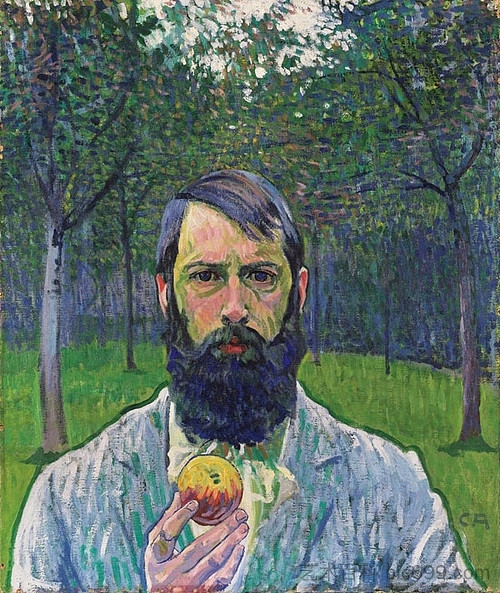 苹果自画像 Self Portrait with Apple (1903)，库诺·阿米耶