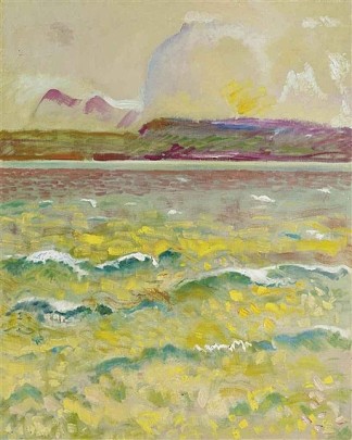 图恩湖与波浪 Thunersee mit Wellen (1932)，库诺·阿米耶