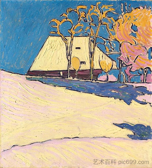 奥斯万德河上的冬天 Winter auf der Oschwand (1908)，库诺·阿米耶