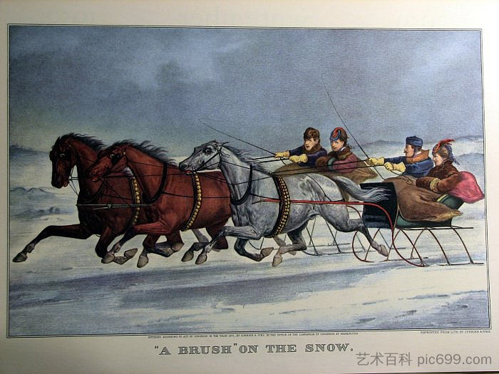 雪地上的刷子 A Brush on the Snow (1871)，柯里尔与艾夫斯