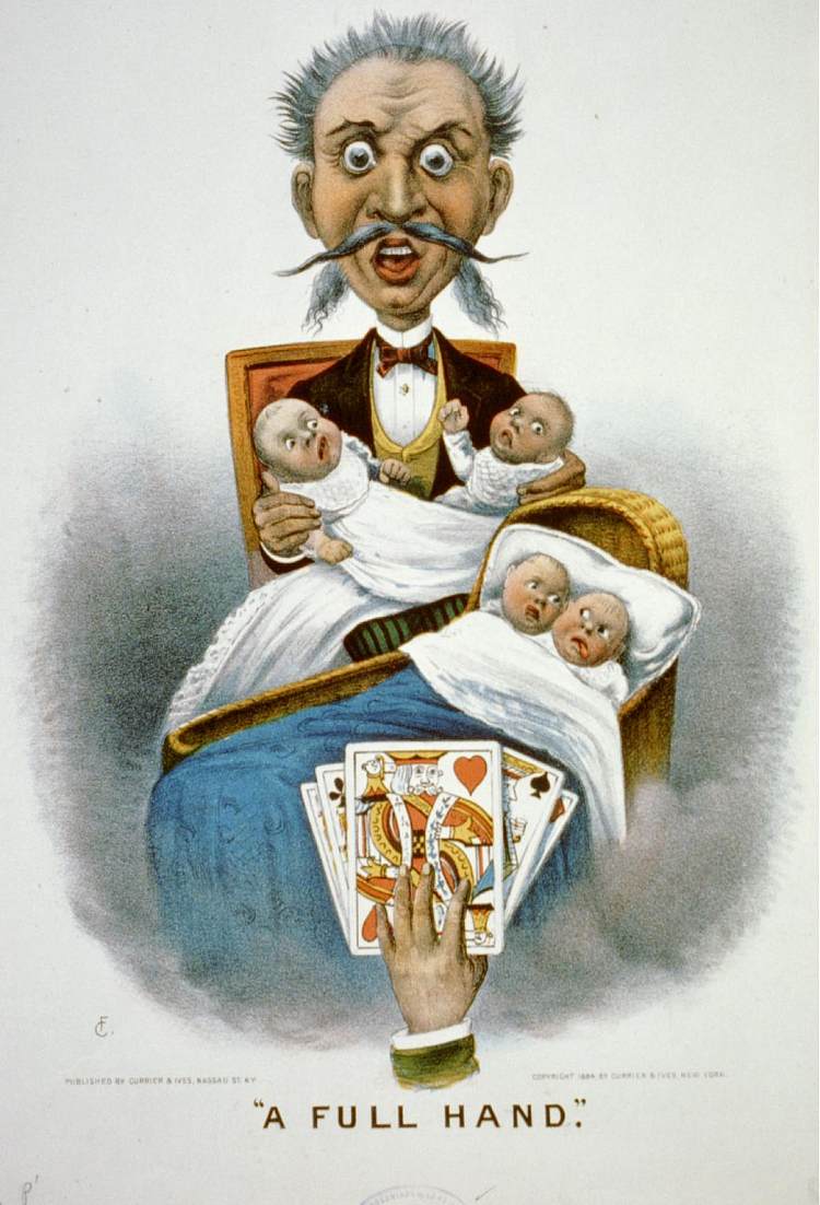 一手全牌 A full hand (1884)，柯里尔与艾夫斯