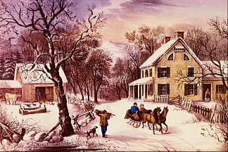 美国家园冬季 American Homestead Winter，柯里尔与艾夫斯