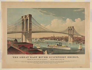 布鲁克恩桥 Brookyn Bridge (1883)，柯里尔与艾夫斯