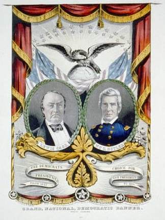 民主党竞选海报 Campaign poster for Democrats (1848)，柯里尔与艾夫斯