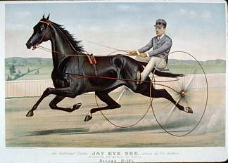 著名的猪蹄杰伊眼看 Celebrated trotter Jay Eye See (1884)，柯里尔与艾夫斯