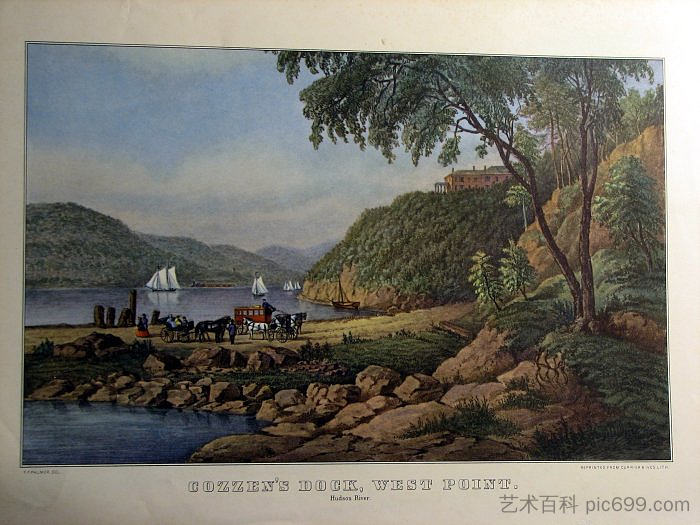 科赞码头 - 西点军校 Cozzen's Dock - West Point，柯里尔与艾夫斯