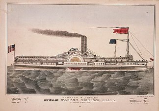 帝国州，五大湖汽船 Empire State, Great Lakes steamboat (1856)，柯里尔与艾夫斯