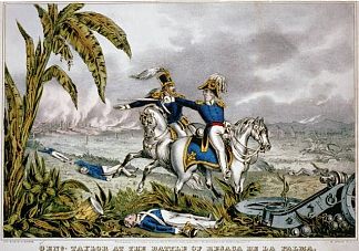 泰勒将军在雷萨卡德拉帕尔马战役中 Genl. Taylor at the battle of Resaca de la Palma (1854)，柯里尔与艾夫斯