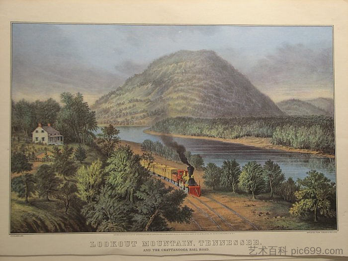 田纳西州瞭望山 Lookout Mountain Tennessee (1866)，柯里尔与艾夫斯