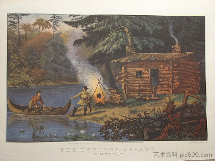 猎人棚户区 The Hunters Shanty (1861)，柯里尔与艾夫斯