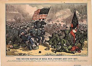 牛奔的第二场战役，与奥格特交手。29日 1862年 The second battle of Bull Run, fought Augt. 29th 1862 (1862)，柯里尔与艾夫斯