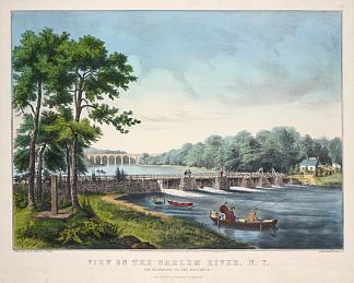 哈莱姆河的景色 View on the Harlem River (1852)，柯里尔与艾夫斯