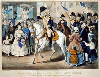华盛顿进入纽约 Washington’s entry into New York (1783)，柯里尔与艾夫斯