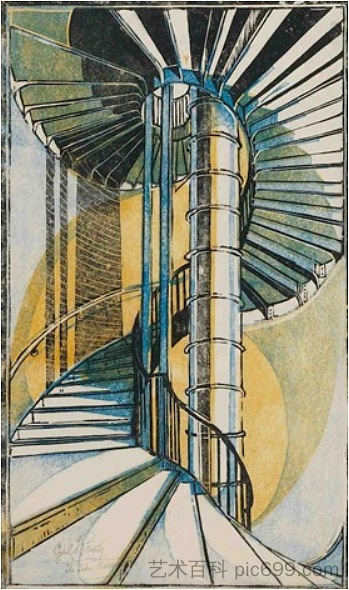 管楼梯 The Tube Staircase (1929)，西里尔·鲍尔