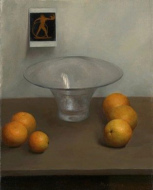 橙子和玻璃碗 Oranges and Glass Bowl，达娜·莱文